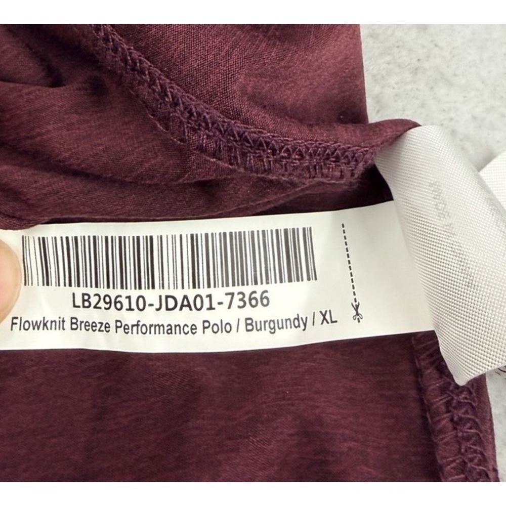 Quince Flowknit Breeze‎ Performance Polo Shirt Burgundy Men's XL Stretch - Picture 6 of 8